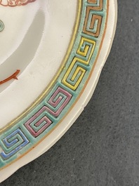 Five various Chinese jardini&egrave;res and four plates, 19/20th C.
